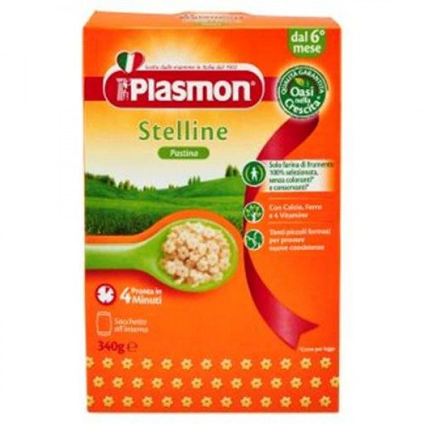 Paste Stelline Stelute 6 luni 340 gr Plasmon - asigura cresterea echilibrata.