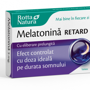 Melatonină Retard 5 mg. Somn natural și odihnitor întreaga noapte